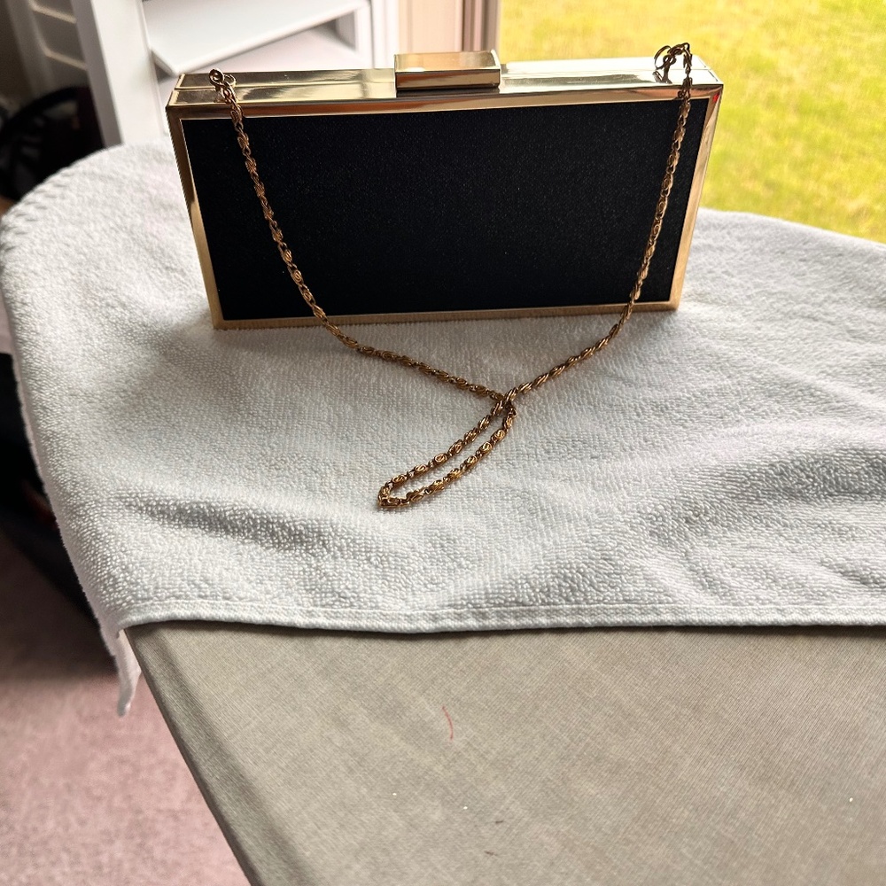 Black with gold trim Kate Landry tote/clutch